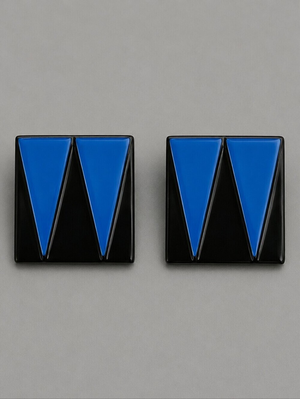 3/$30 VTG 1980s Modern Art Deco Square Metal Post Earrings